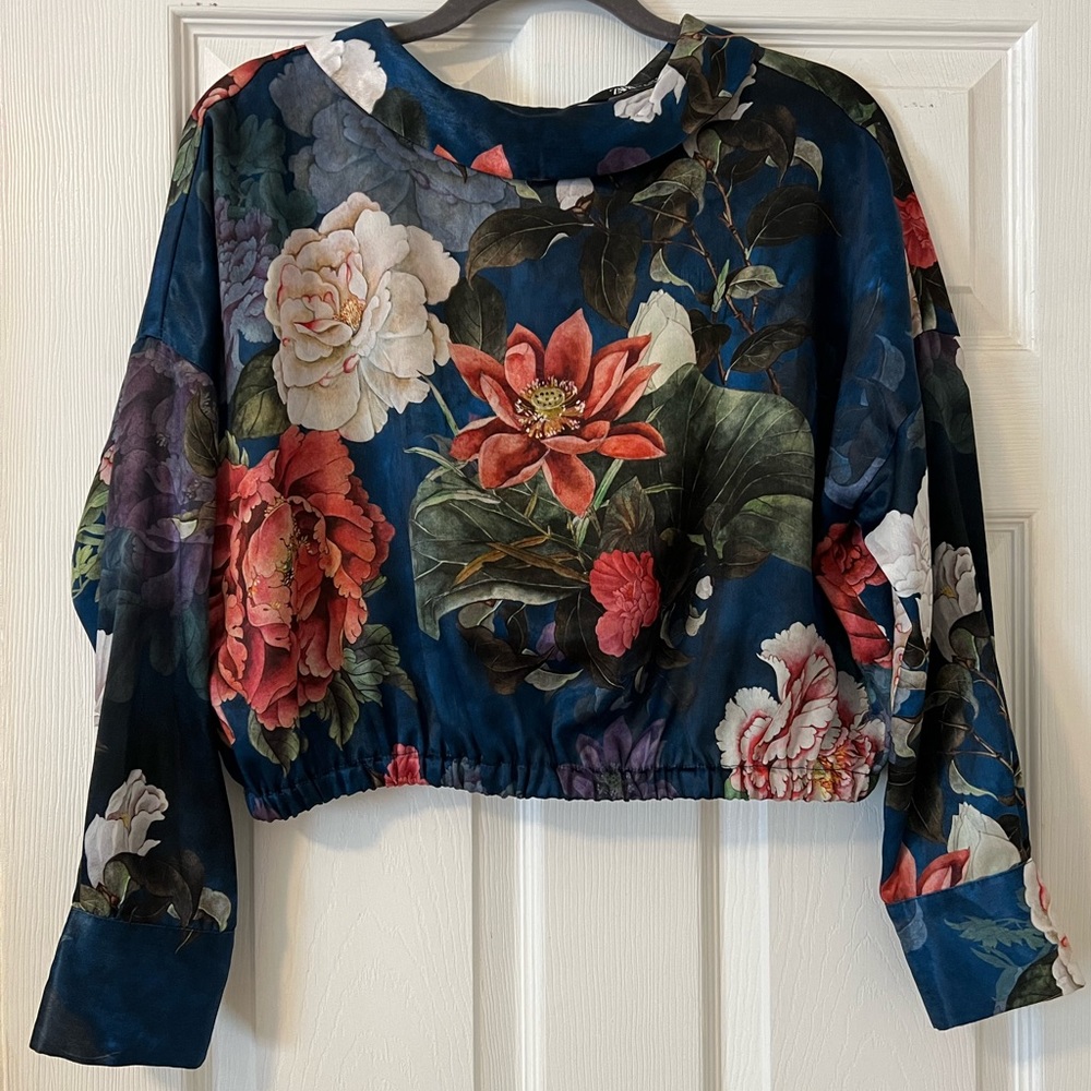 Zara Floral Crop Blouse